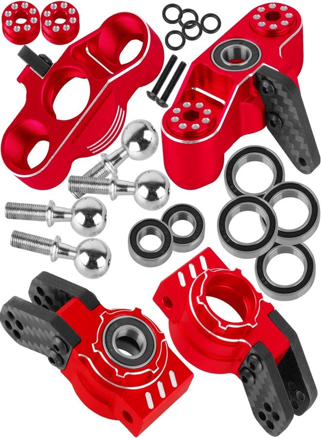 RCarmubWow RC Alloy Front Knuckles Steering Blocks &Rear Hub Stub Axle Carriers Upgrades Part for 1/8 Typhon/Talion 6S BLX,1/7 Infraction/Felony/Mojave/Limitless 6S BLX,#AR330193#AR330187,Red - Image 1